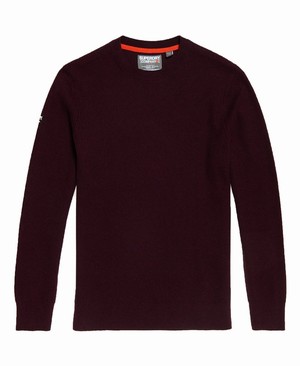 Superdry Academy Crew Neck Férfi Ugró Bordó | PBYXW0473